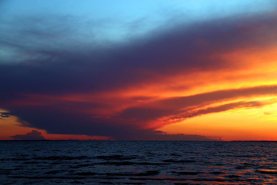 Sunset at Verona Beach Photograph by David Stasiak