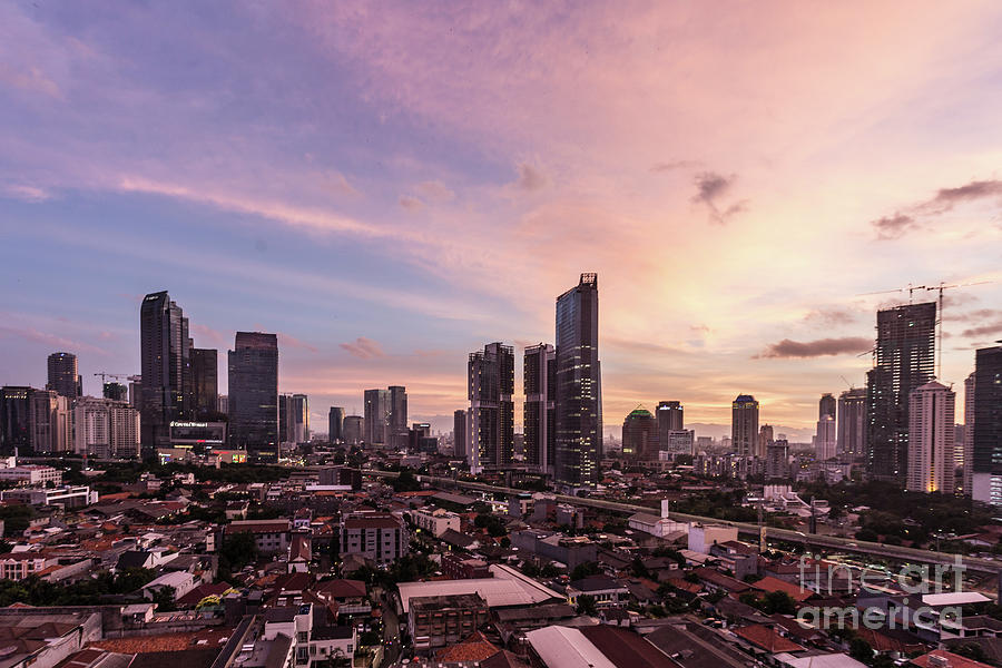Sunset over Jakarta #6 Photograph by Didier Marti