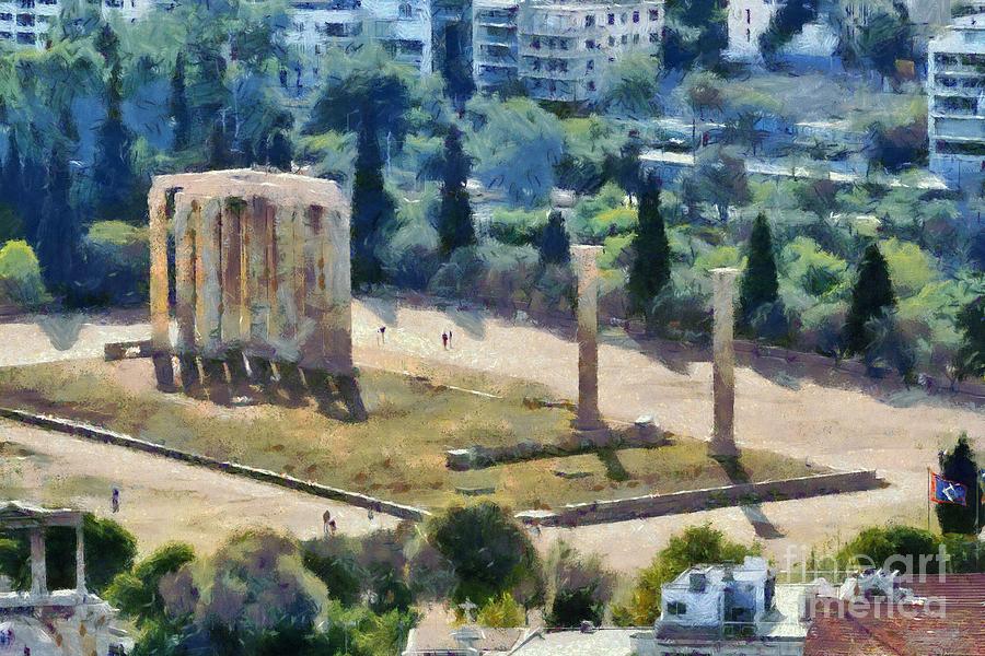 Temple of Olympian Zeus #2 Painting by George Atsametakis