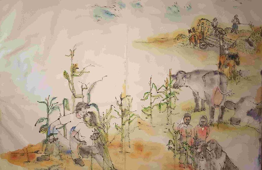 The art of farming album. #6 Painting by Debbi Saccomanno Chan