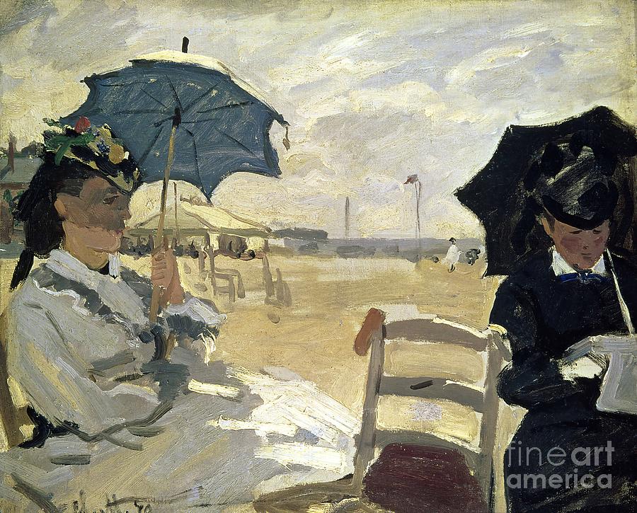 The Beach at Trouville by Claude Monet Painting by Claude Monet