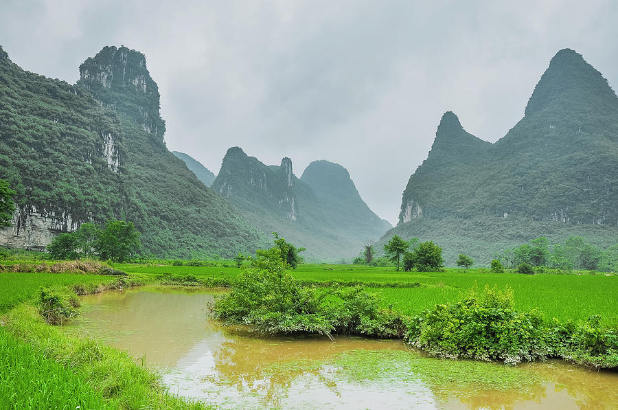 The beautiful karst rural scenery #6 Photograph by Carl Ning
