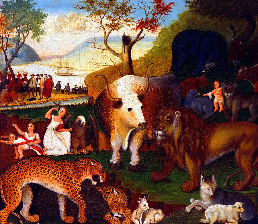 The Peaceable Kingdom #1 Painting by Edward Hicks