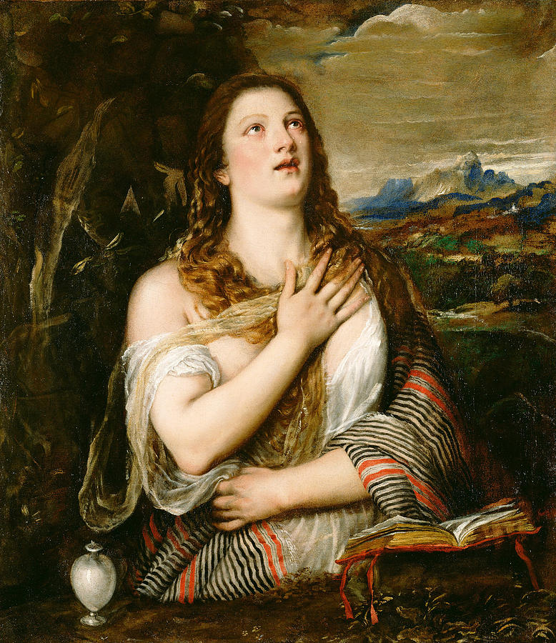 The Penitent Magdalene #7 Painting by Titian