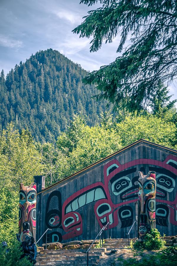 Totems Art And Carvings At Saxman Village In Ketchikan Alaska #6 Photograph by Alex Grichenko