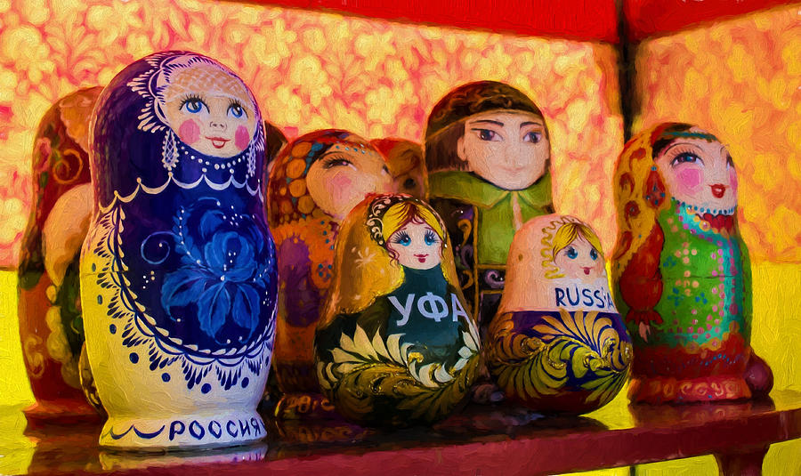 Ufa Russian Wooden Puzzle Dolls Photograph by John Williams