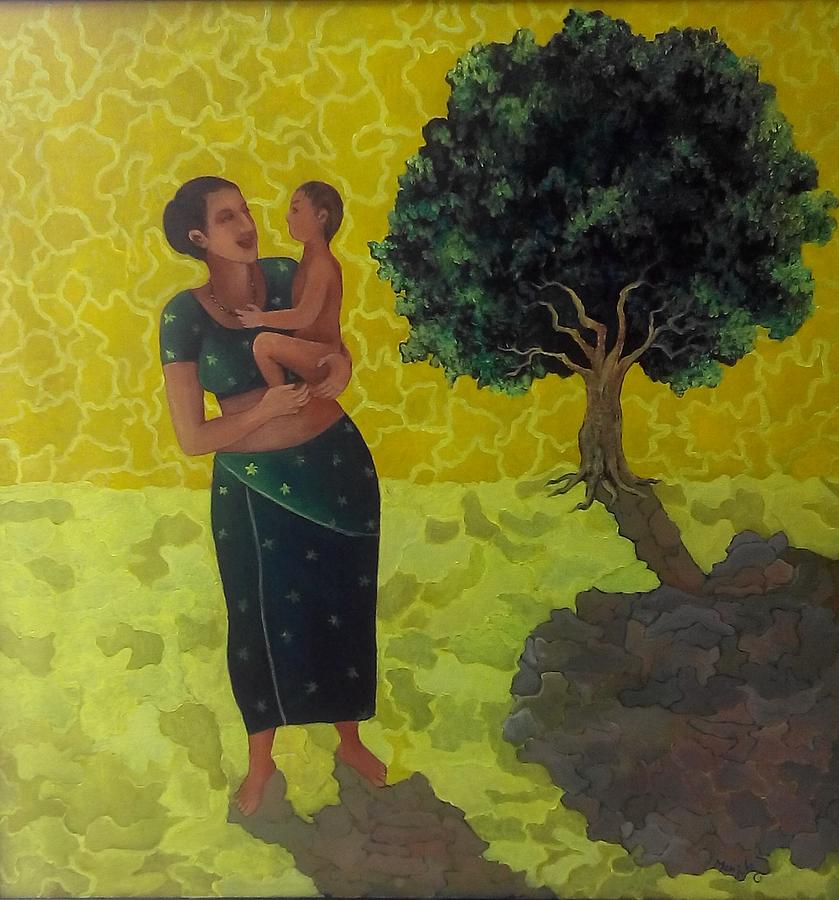 Nature Painting - Tree Of Trust #7 by Manjula Prabhakaran Dubey