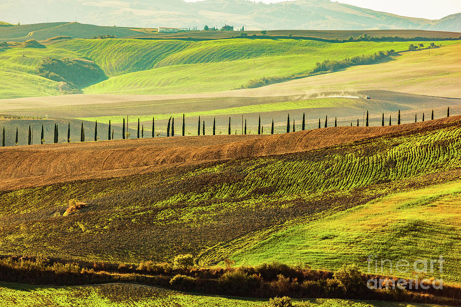 Tuscany fields autumn landscape, Italy. Harvest season #6 Photograph by Michal Bednarek