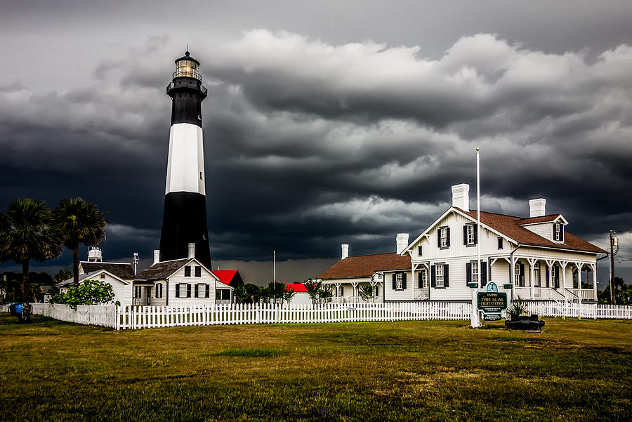 Tybee Island Beach Lighthouse With Thunder And Lightning #6 Photograph by Alex Grichenko