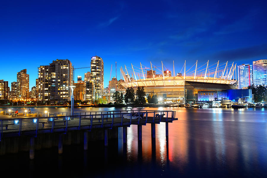 Vancouver city night #6 Photograph by Songquan Deng