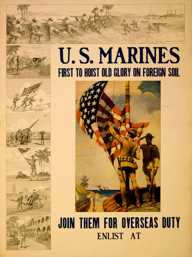 Vintage US Marines #6 Painting by Vintage Pix