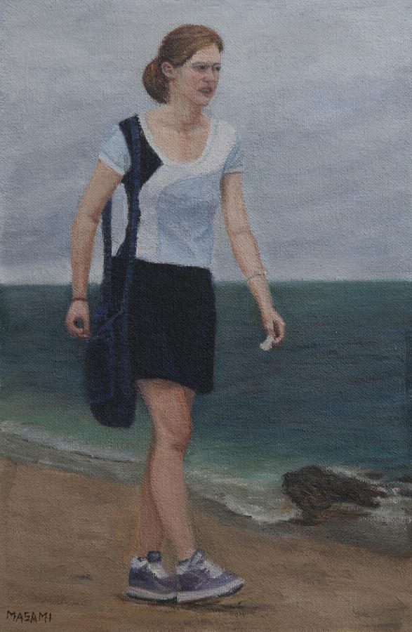 Walk At The Beach #6 Painting by Masami Iida