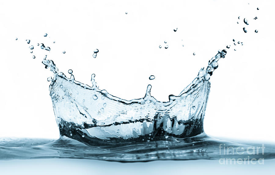 Water splash isolated on white background #6 Photograph by Michal Bednarek