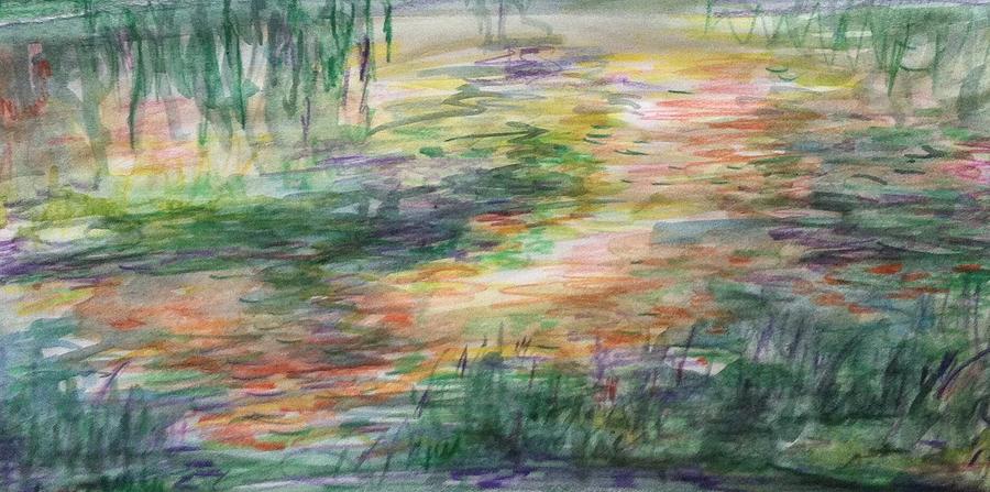 Waterlily Painting - Waterlily pond #6 by Hae Kim