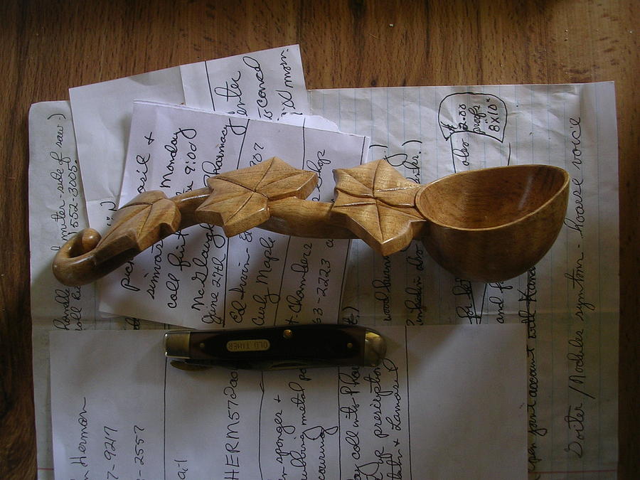 Curly Maple Sculpture - Welsh Spoon. #6 by Jack Harries
