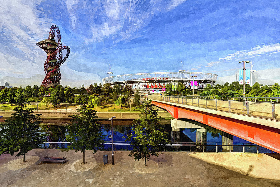 West Ham Olympic Stadium And The Arcelormittal Orbit Art #6 Photograph by David Pyatt
