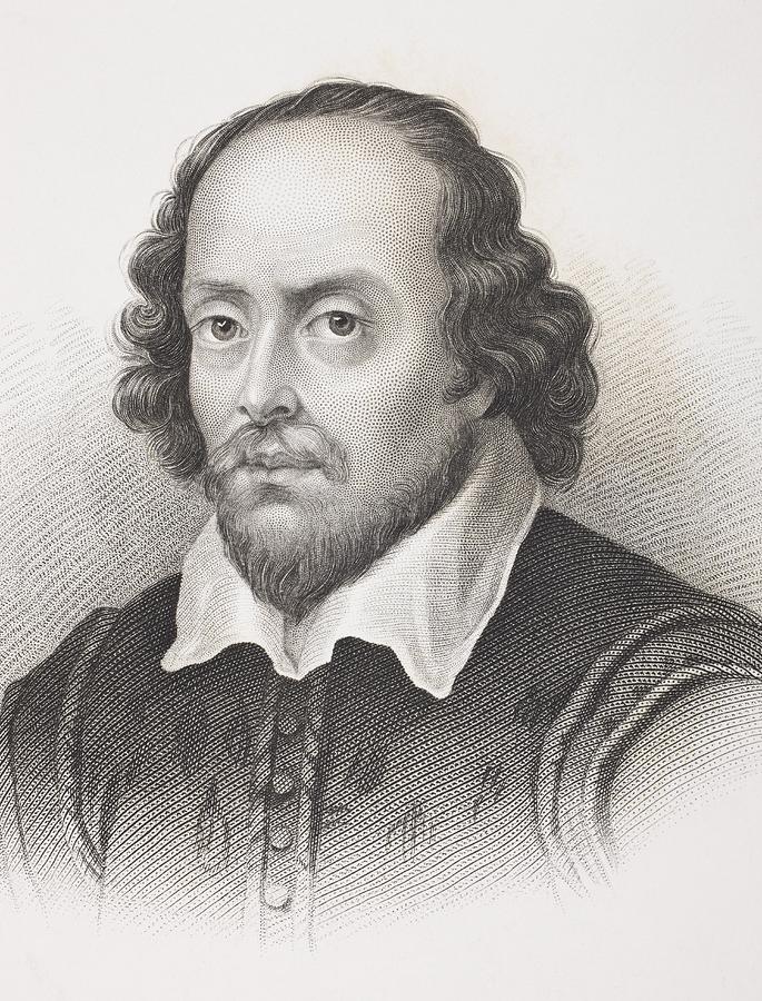 William Shakespeare 1564 - 1616 Drawing by Vintage Design Pics - Fine
