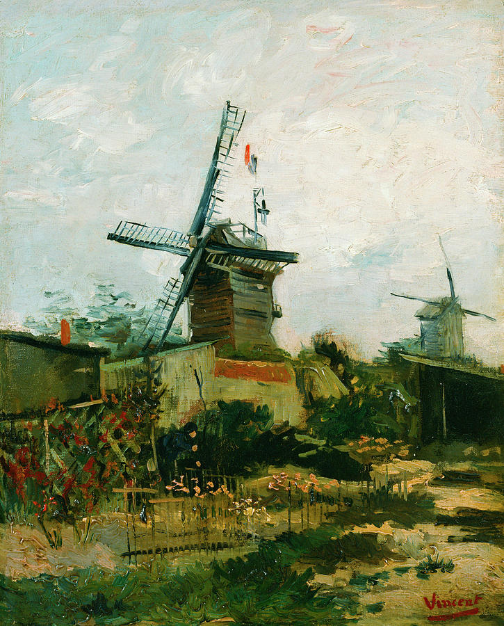 Vincent Van Gogh Painting - Windmills on Montmartre #6 by Vincent van Gogh