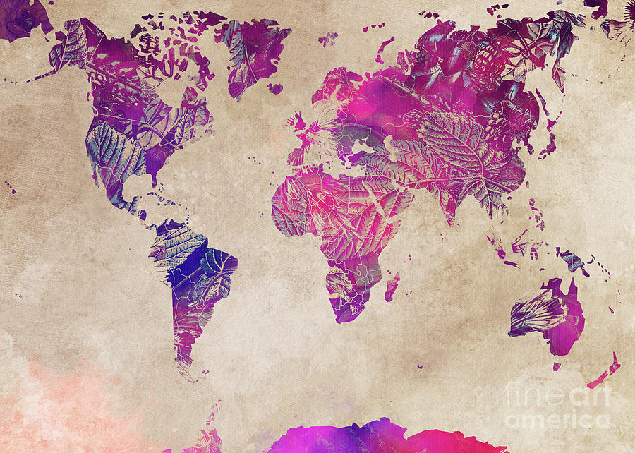 World Map Art Digital Art by Justyna Jaszke JBJart - Fine Art America