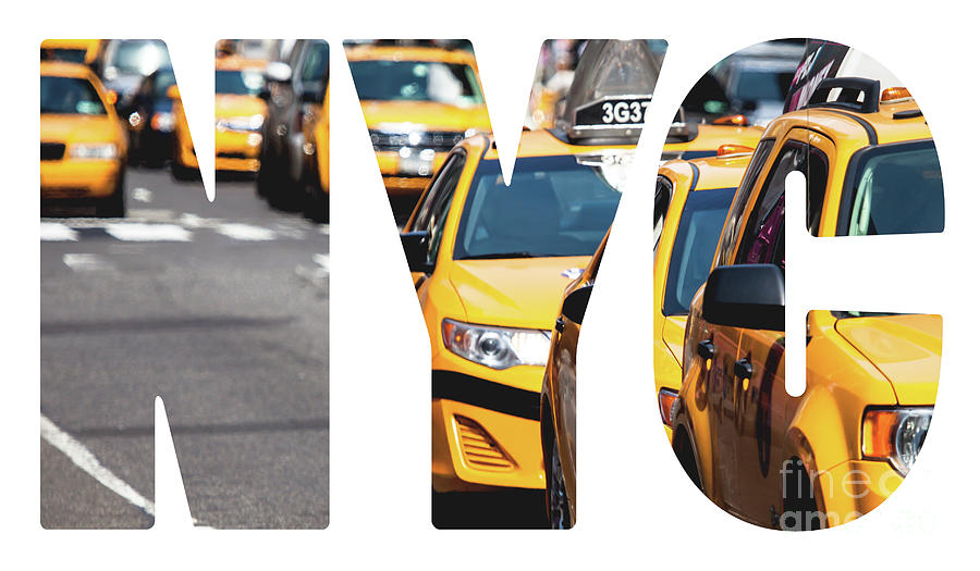 Sign Photograph - Yellow cab speeds through Times Square in New York, NY, USA.  #6 by Mariusz Prusaczyk