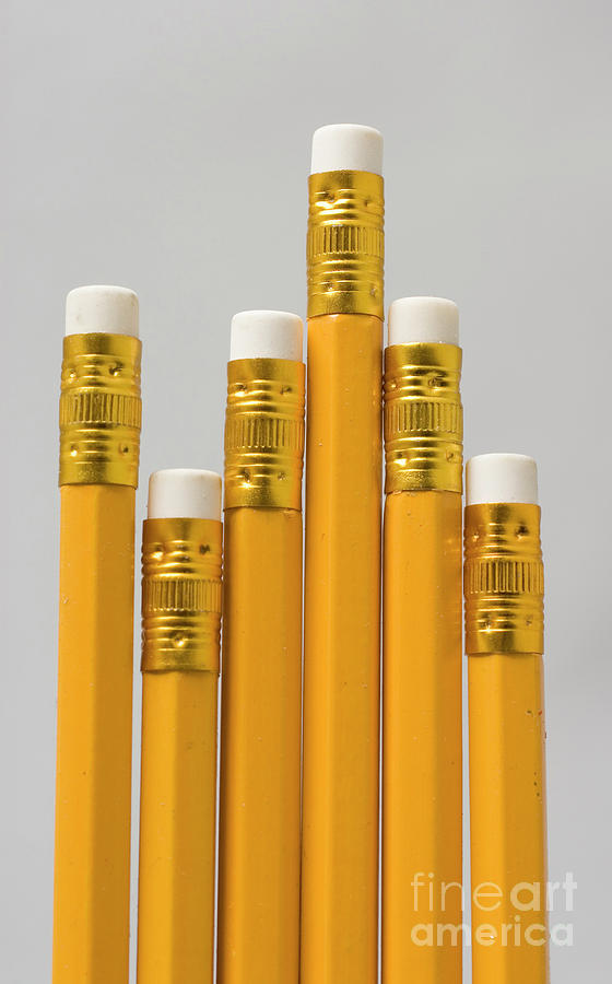 6 Yellow Pencils Photograph by Ilan Amihai