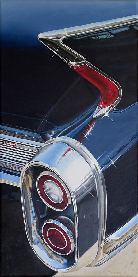Vintage Painting - 60 Cadillac Coupe de Ville by Rob De Vries
