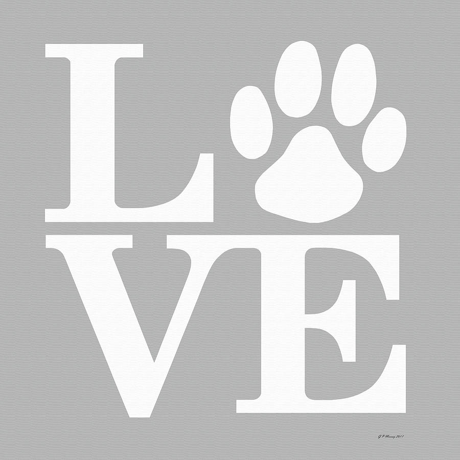 Dog Paw Love Sign #60 Digital Art by Gregory Murray