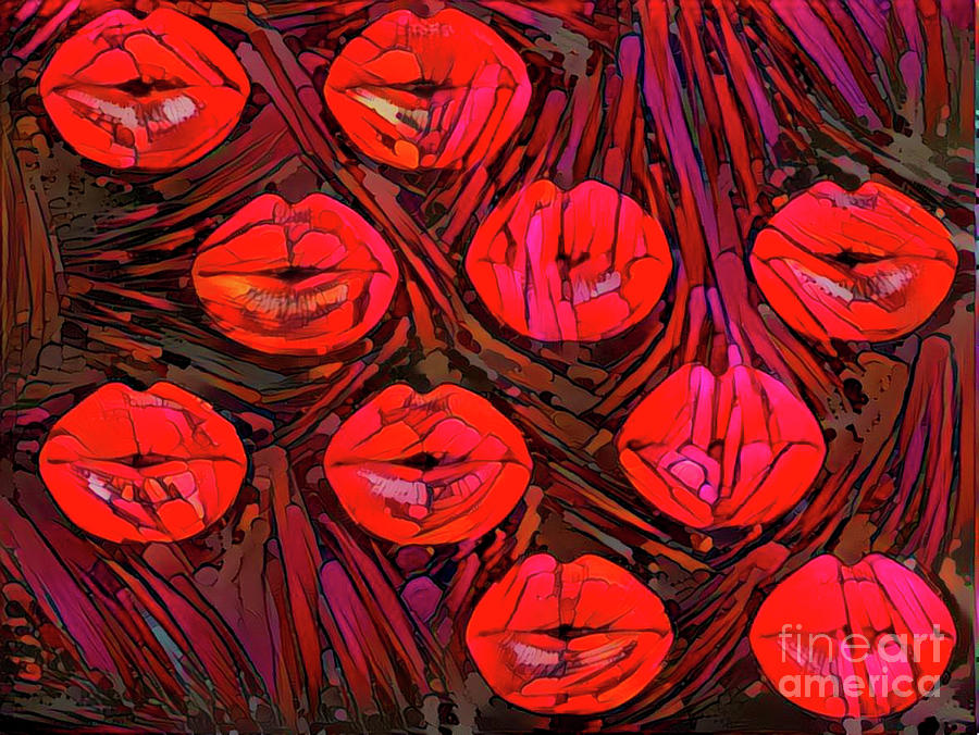 Kissing Lips #60 Digital Art by Amy Cicconi