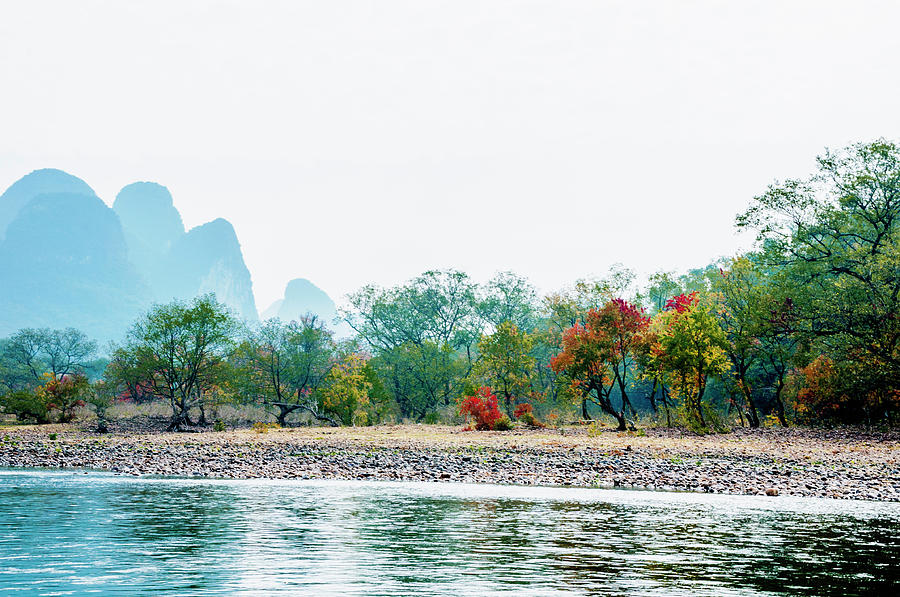 Lijiang River and karst mountains scenery #60 Photograph by Carl Ning