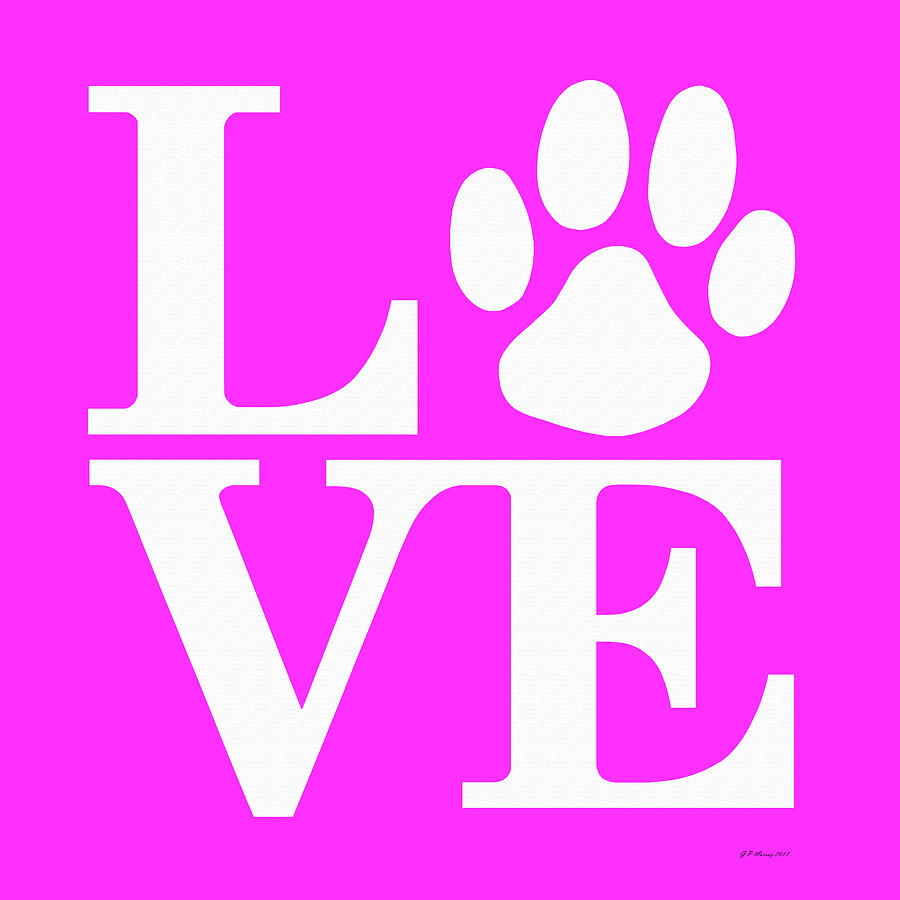 Dog Paw Love Sign #61 Digital Art by Gregory Murray