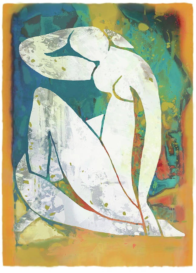 Portrait Mixed Media - Nude pop stylised art poster #61 by Kim Wang
