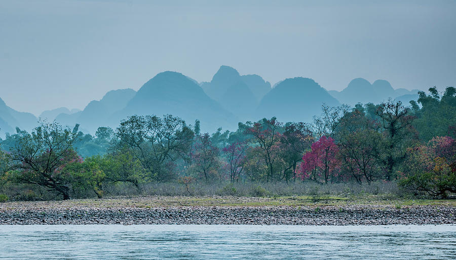 Lijiang River and karst mountains scenery #62 Photograph by Carl Ning