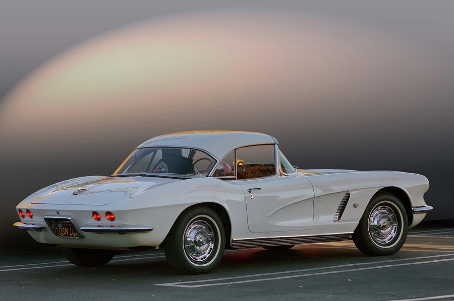 62 White Red Corvette Photograph by Bill Dutting