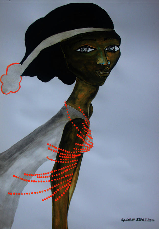 Dinka Bride - South Sudan #63 Painting by Gloria Ssali