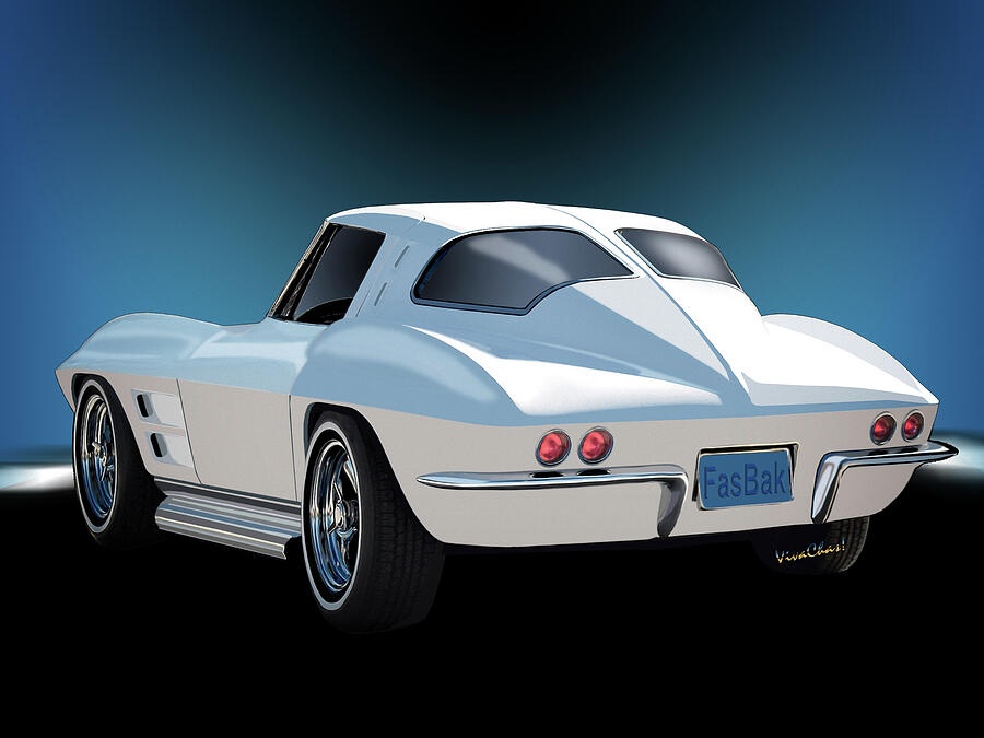 63 Vette Rear Illustration for Story Photograph by Chas Sinklier