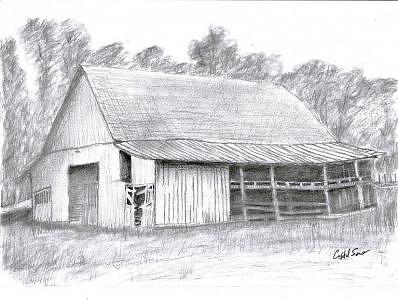 Barn Drawing - Pas Barn by Crystal Sons Barn Drawing - Pas Barn by Crystal Sons