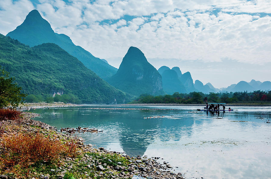 Lijiang River and karst mountains scenery #64 Photograph by Carl Ning