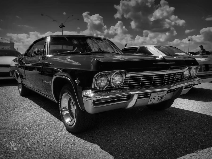 Black And White Photograph - 65 Impala 001 BW #65 by Lance Vaughn