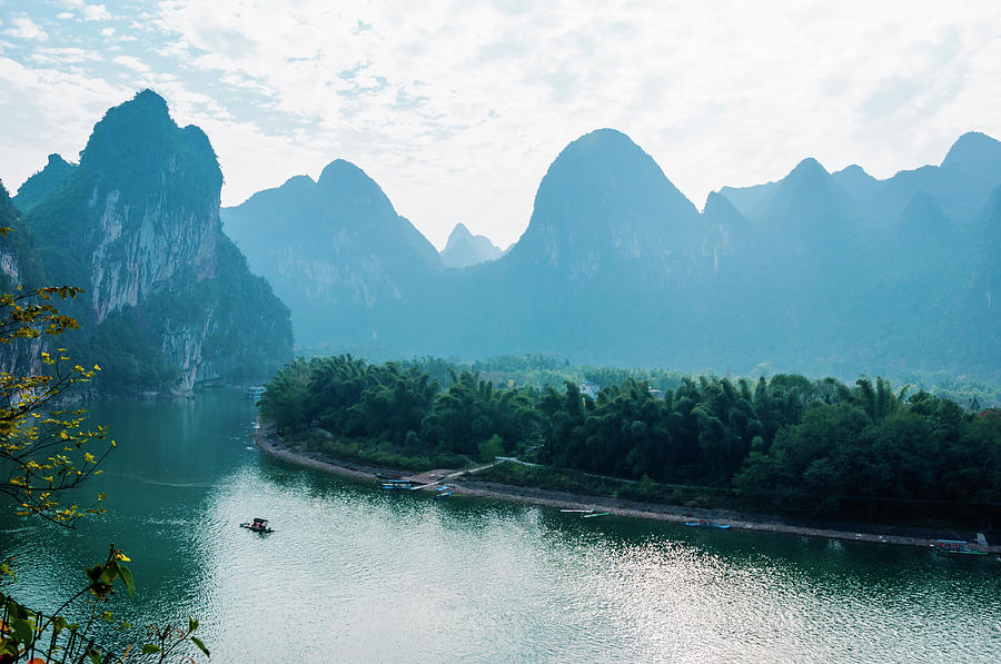 Lijiang River and karst mountains scenery #65 Photograph by Carl Ning