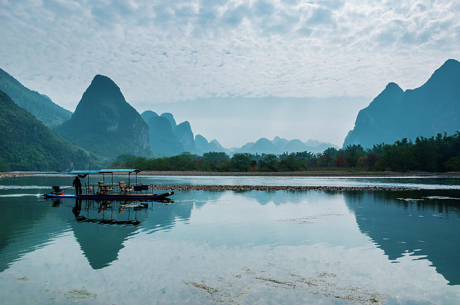 Lijiang River and karst mountains scenery #66 Photograph by Carl Ning