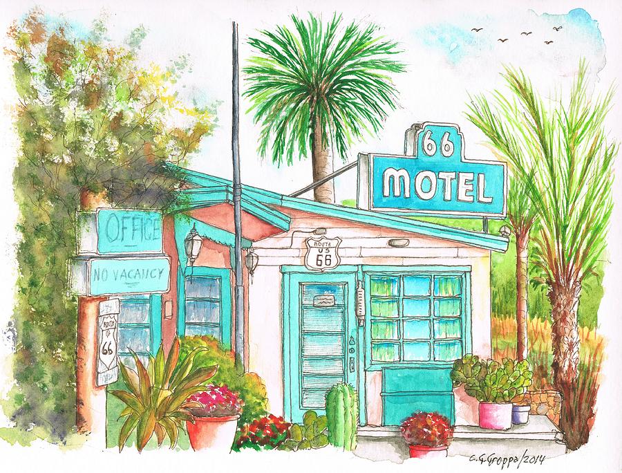 66 Motel in Needles, California Painting by Carlos G Groppa