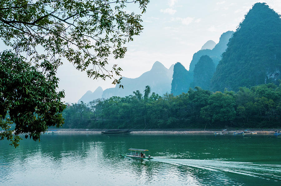 Lijiang River and karst mountains scenery #67 Photograph by Carl Ning