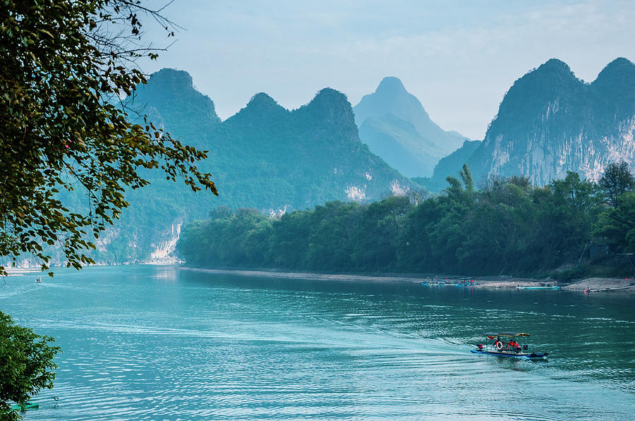 Lijiang River and karst mountains scenery #68 Photograph by Carl Ning