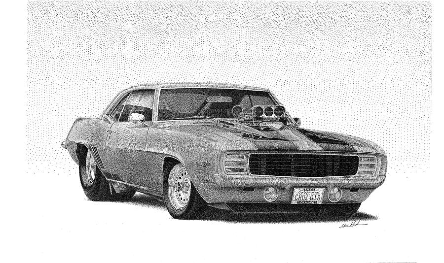 '69 Camaro Drawing by Steve Mashburn.
