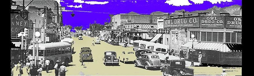 6th Street looking north off Congress Owl Drug Tucson Arizona c. 1939 color added 2016 Photograph by David Lee Guss