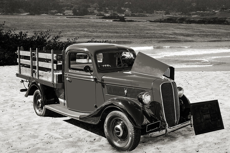 1937 Ford Stake Bed Pickup Antique Vintage Photograph Fine Art P #7 Photograph by M K Miller
