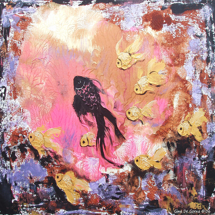 8 Gold Fish #7 Painting by Gina De Gorna