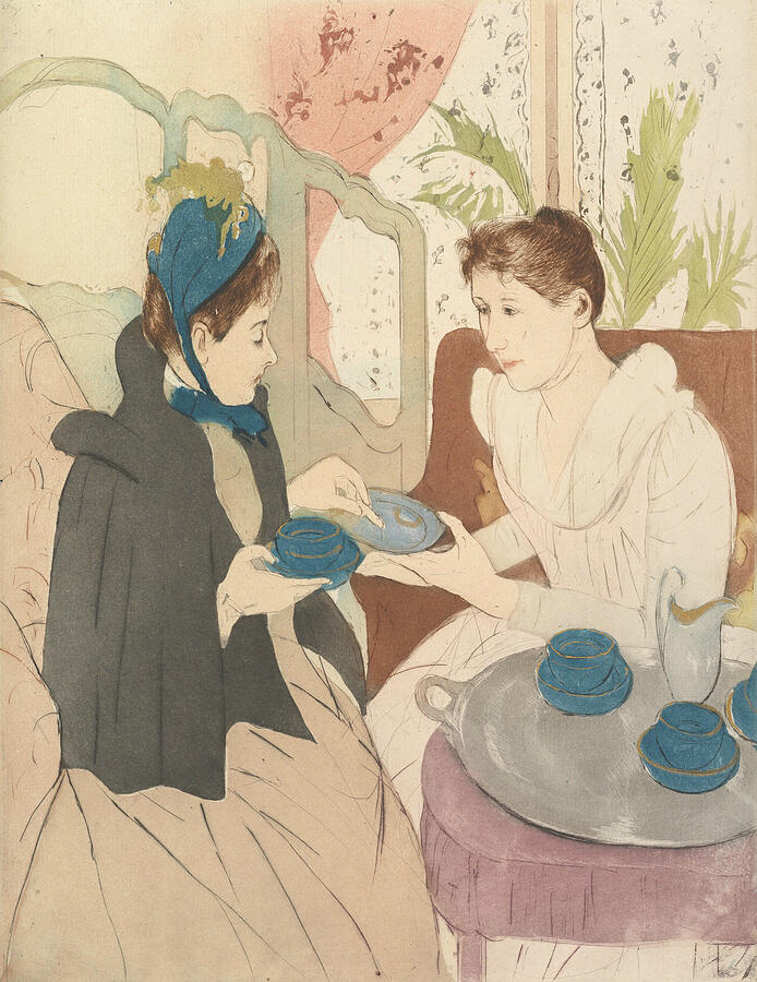 Afternoon Tea Party, from 1890-1891 Relief by Mary Cassatt