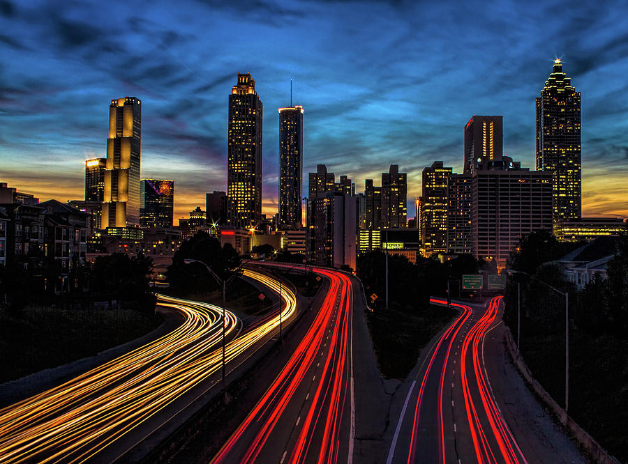 Atlanta Skyline At Sunset Photograph By Mark Chandler - Fine Art America