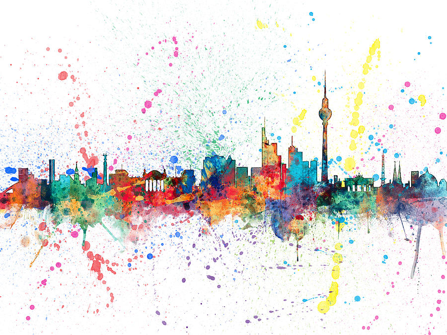 Berlin Germany Skyline #7 Digital Art by Michael Tompsett